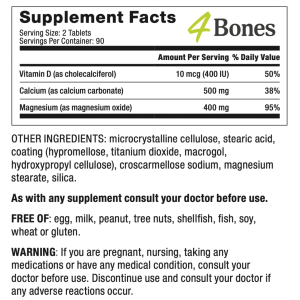 4Bones Supplement Facts